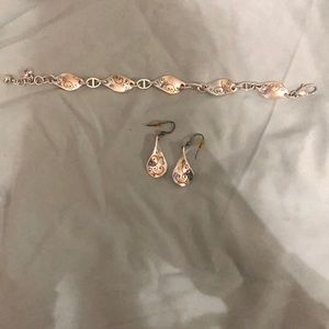 COPY - Vintage Brighton Silver Twist Bracelet & Earrings